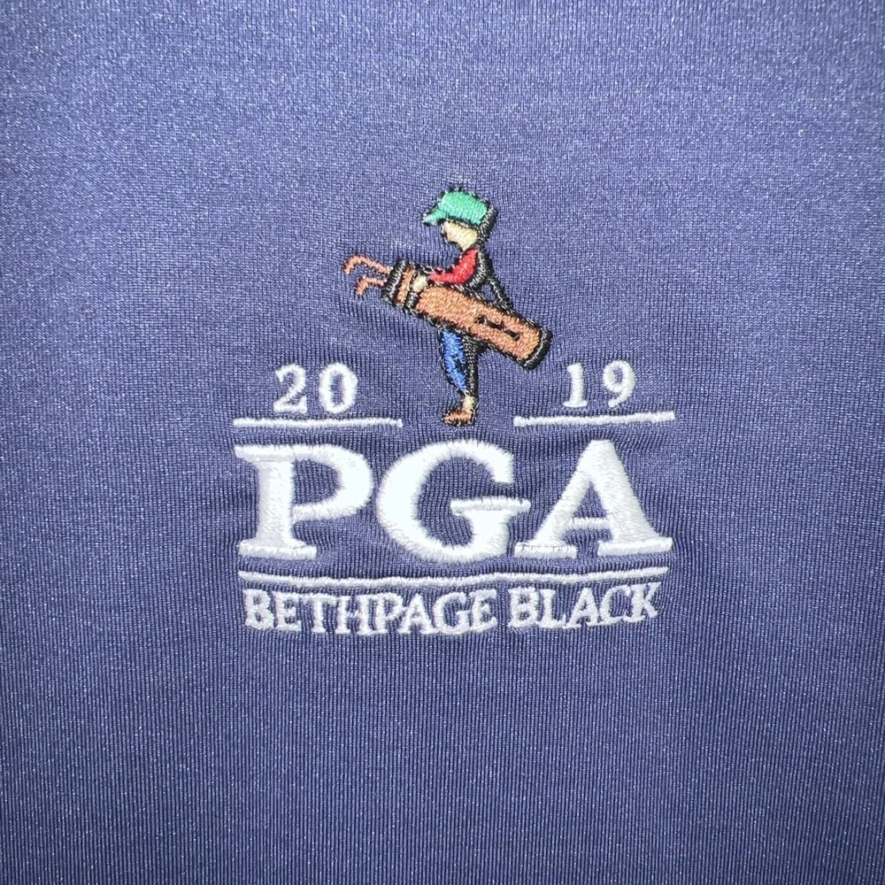 RLX Ralph Lauren Shirt Mens XL Blue Polo 2019 PGA Bethpage‎ Black Embroider Logo